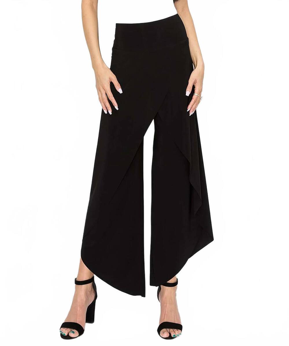 NEW LAST TANGO front crossover drape pants in black